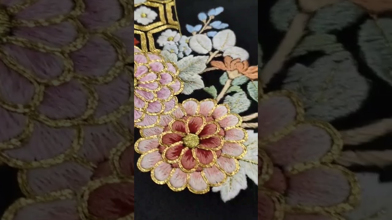 黒留袖レンタル | mito_493：総手刺繍 金駒観世水亀甲相良｜着物