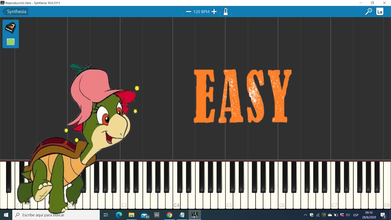 Manuelita la tortuga - Manuelita the turtle - Maria Elena Walsh - Piano  Fácil - Easy Piano - Acordes - YouTube