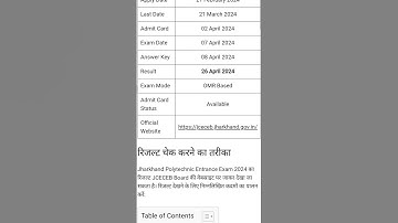 Jharkhand Polytechnic Result 2024 Release |Jharkhand Combined Entrance Competitive Examination Board