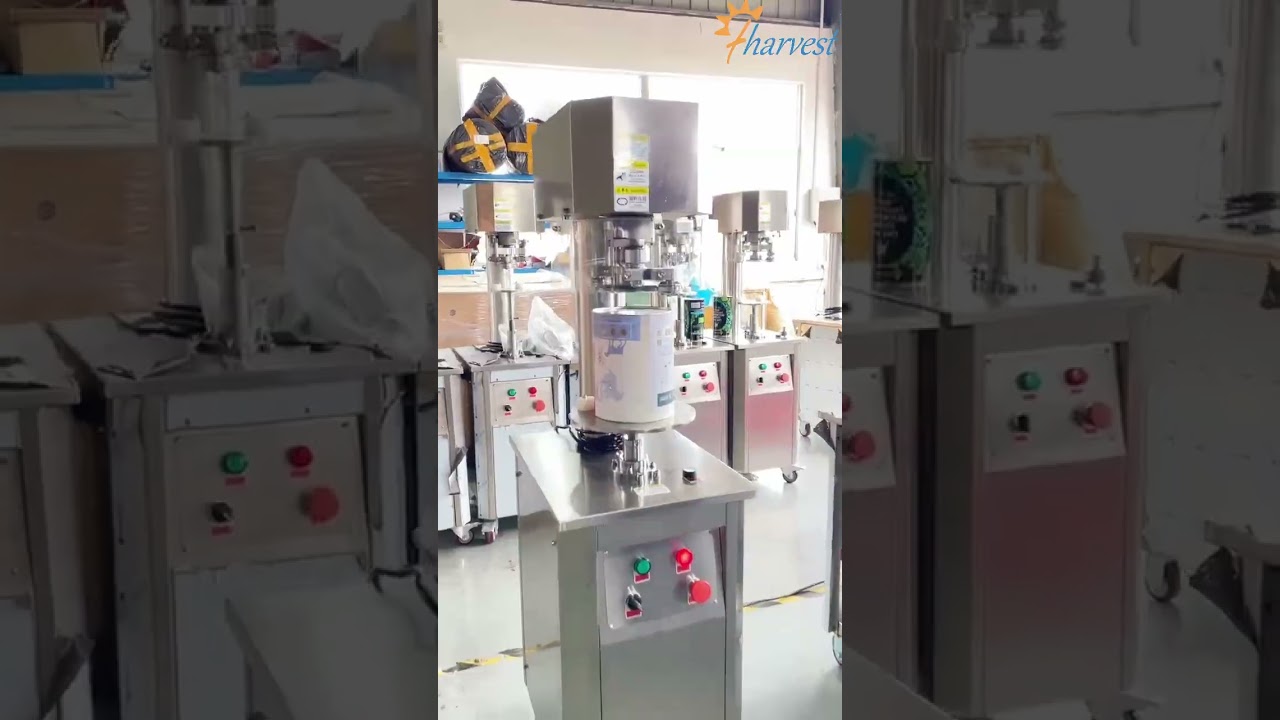 Semi automatic bottom metal lid seaming machine, manual big container closing machine