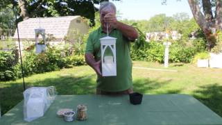 Sadler Garden Collections owner Pat Sadler demonstrates the four uses of one of his latest PVC products. It can be used as a 