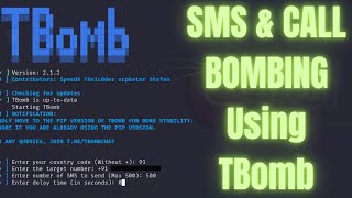 SMS Bombing And Call Bombing From TBomb | Kali Linux | Github screenshot 3