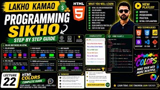 HTML Colors Complete Guide | Color Names, RGB, HEX, HSL & More | Lecture 22 | HTML Course