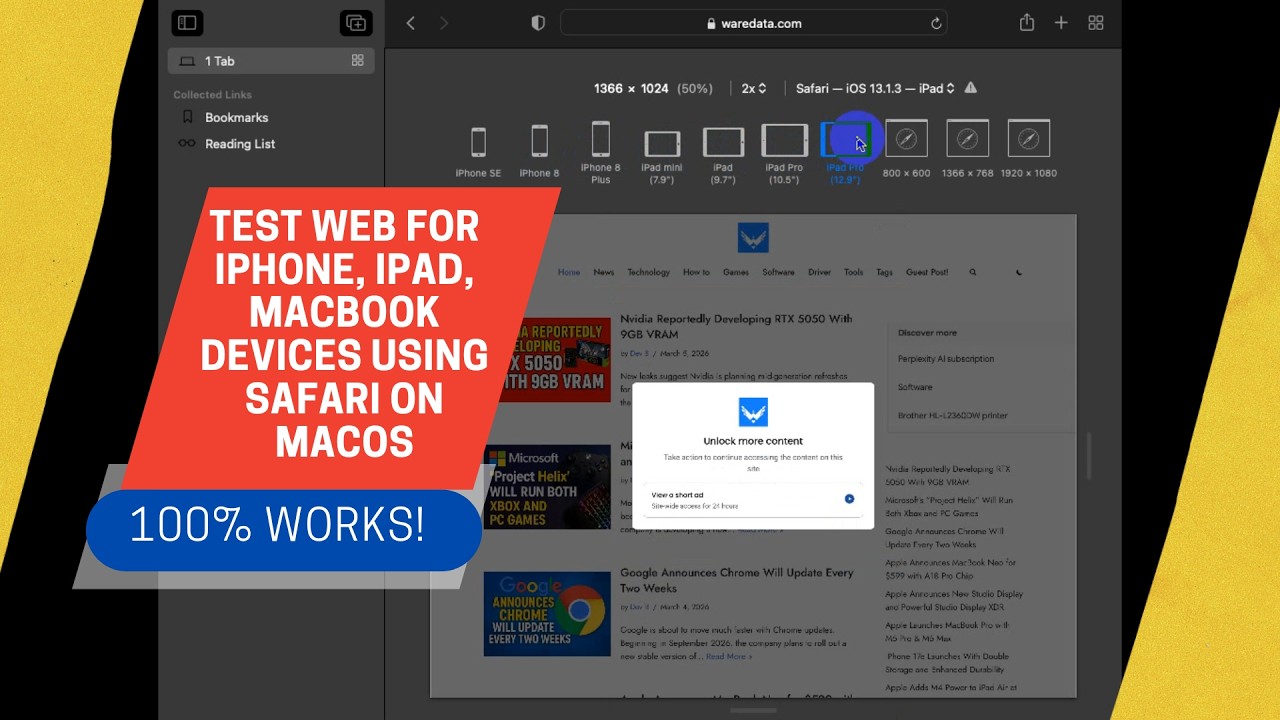 How to Test Responsive Design on Safari MacOS for iPhone, iPad, and ...