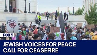 Jewish Voices for Peace call for ceasefire in Israel-Hamas War during protest at Capitol Hill