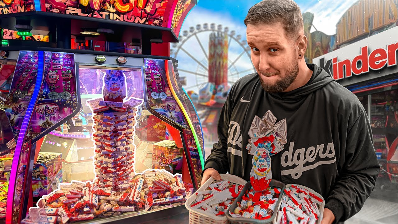 Je VIDE une MACHINE À SOUS 100% KINDER XXL à la FÊTE FORAINE ! 🎡🍫