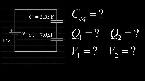 Series equivalent capacitance, charge on series capacitors and voltage on each capacitor.