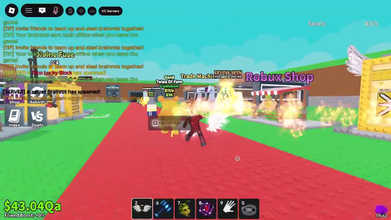 Dia 1 Camino a Top 5  Chile - TRADES y PVP STEAL A brainrot CON máquina 👌