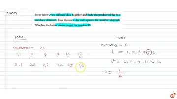 Peter throws two different dice together and finds the product of the two numbers obtained. Ri