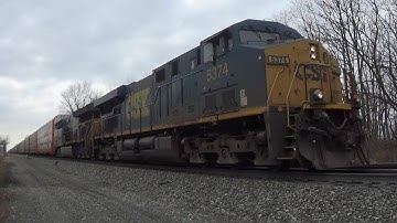 High Speed - Combined CSX Autorack & Intermodal I168 - ES40DC #5374 K5LA & ET44AH #3299 - Madison OH