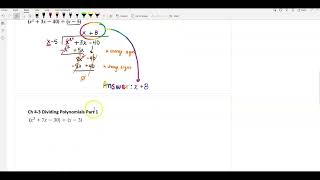 4-3 Dividing Polynomials Part 1