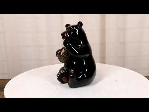 Western Rustic Black Bear Sitting With Red Cooler Tumbler Figurine Summer  Bears 