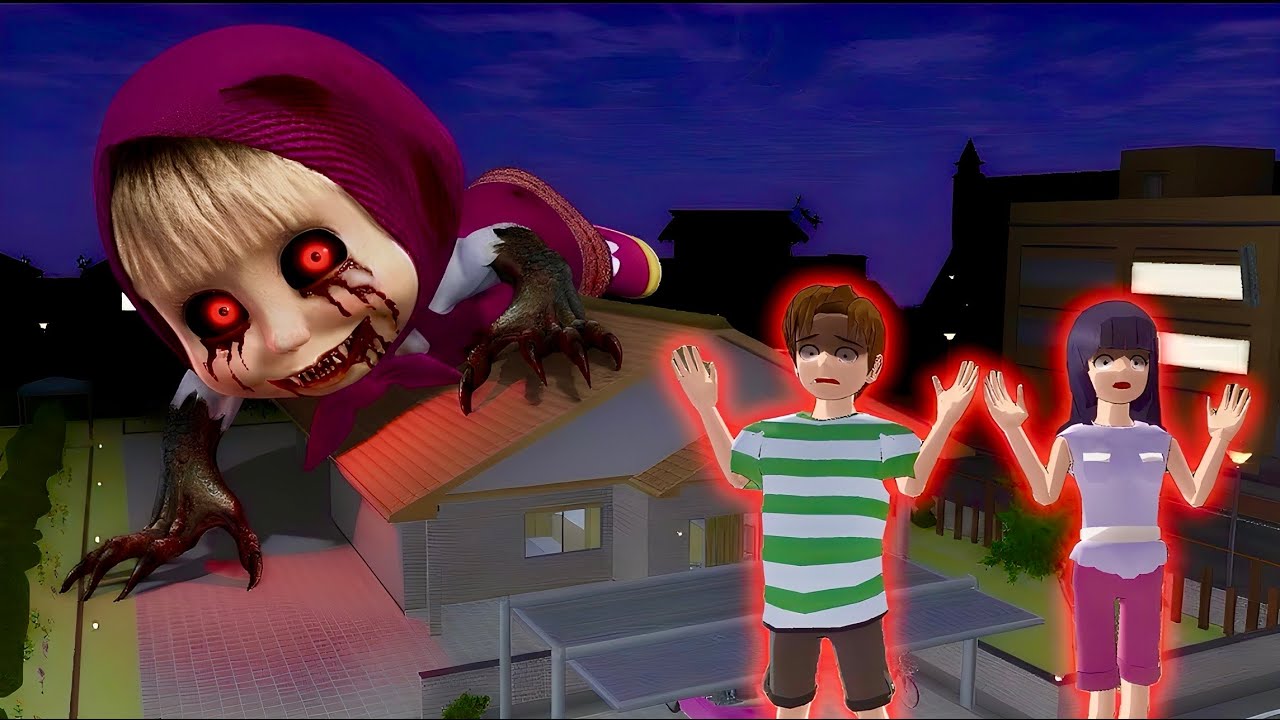 Mio Yuta was shocked at GIANT MASHA ‼️😱 FOUND AT THE ROOF OF HOUSE || SAKURA SCHOOL SIMULATOR 