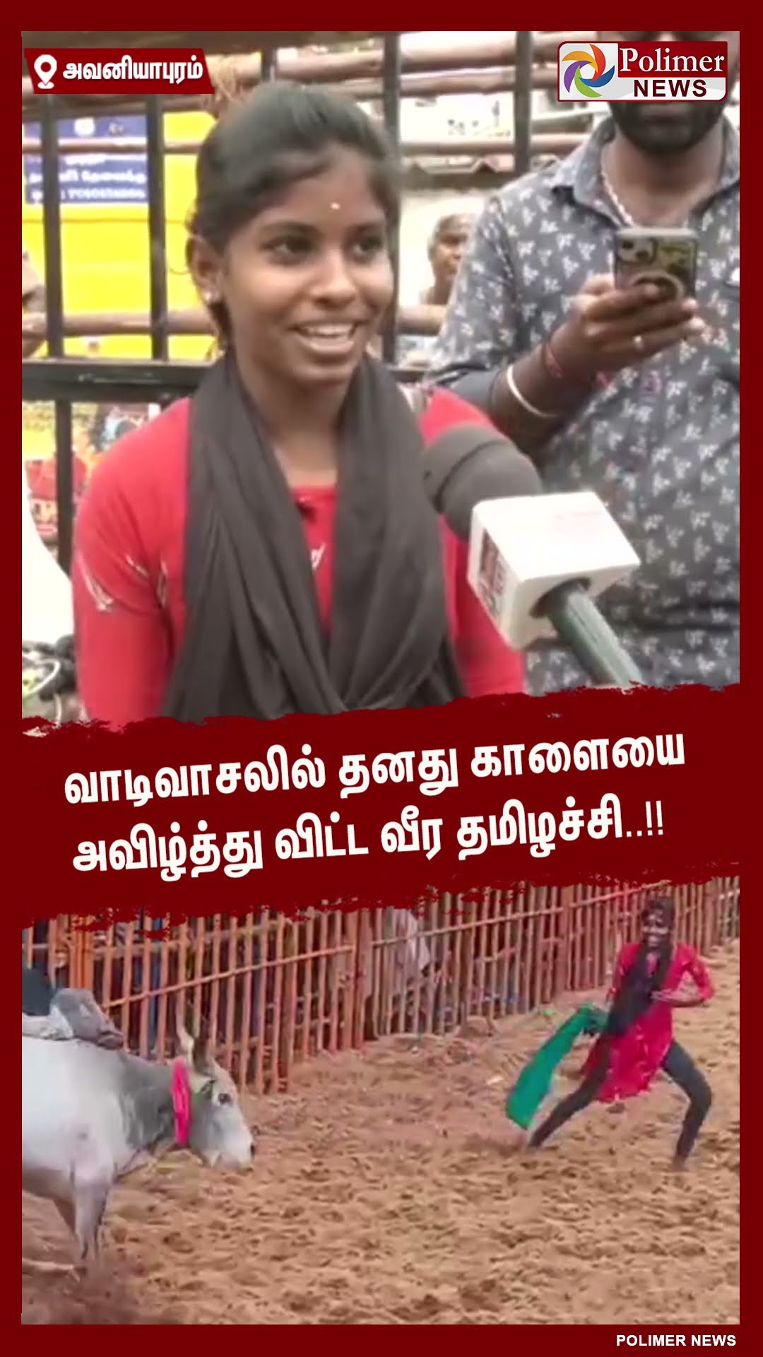 வாடிவாசலில் தனது காளையை அவிழ்த்து விட்ட வீர தமிழச்சி..!! #shorts | #avaniyapuramjallikattu