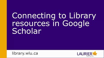 Connecting to Library resources in Google Scholar