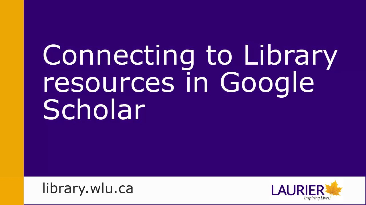 Connecting to Library resources in Google Scholar - YouTube