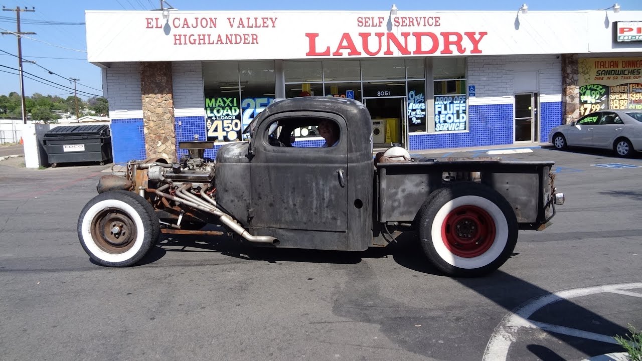 Rockabilly Rat Rod Pickup Truck Hot Street Car Hydraulic Air Suspension Classic Video Review