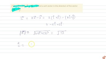If `vec a = hat i + hat j`   and `vec b = 4hat i-hat j`, find a unit vector in the direction o...