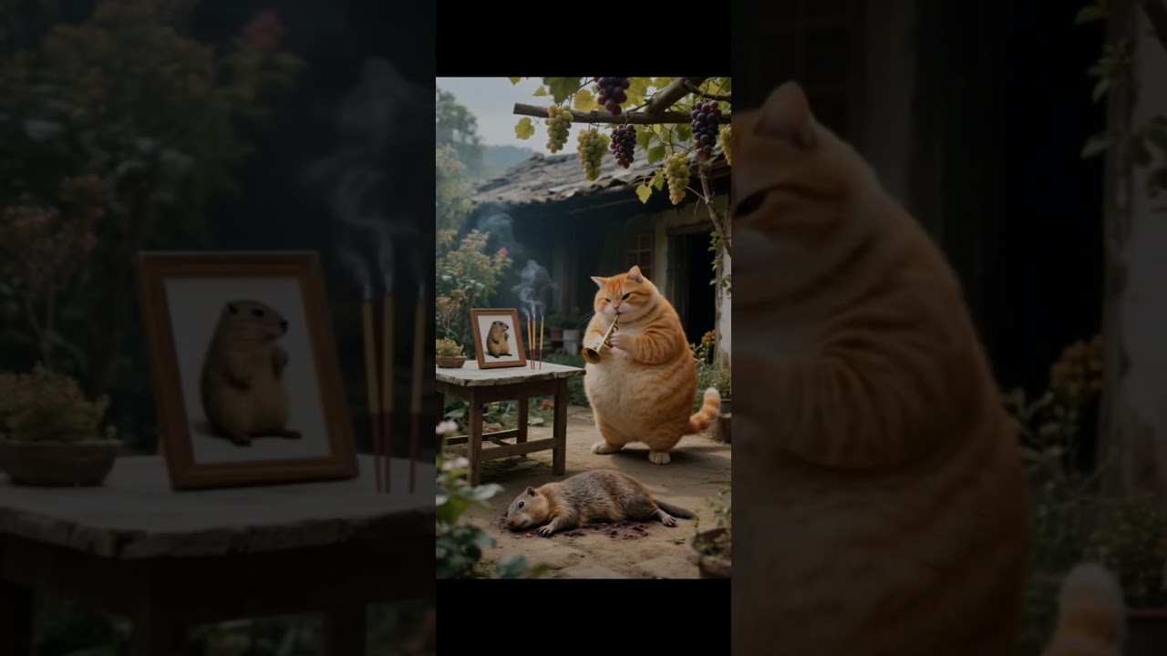 ORANGE CAT MAKES LEATHER JACKET 