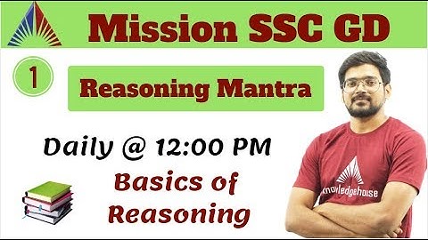 12:00 PM - Mission SSC GD Live Class 2018 - Reasoning By Pushpendra Sir | Basics of Reasoning