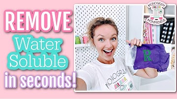 How to Remove Water Soluble Stabilizer in Seconds!  New embroidery trick that will save you time!