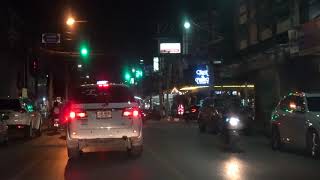Driving at night in Khorat, Thailand