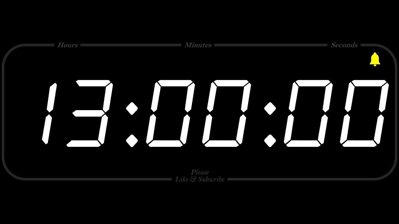 13 Hour TIMER ALARM 1080p COUNTDOWN YouTube