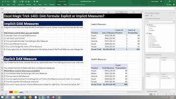 Excel Magic Trick 1403: DAX Formulas: Explicit or Implicit Measures? Why Explicit is Better.