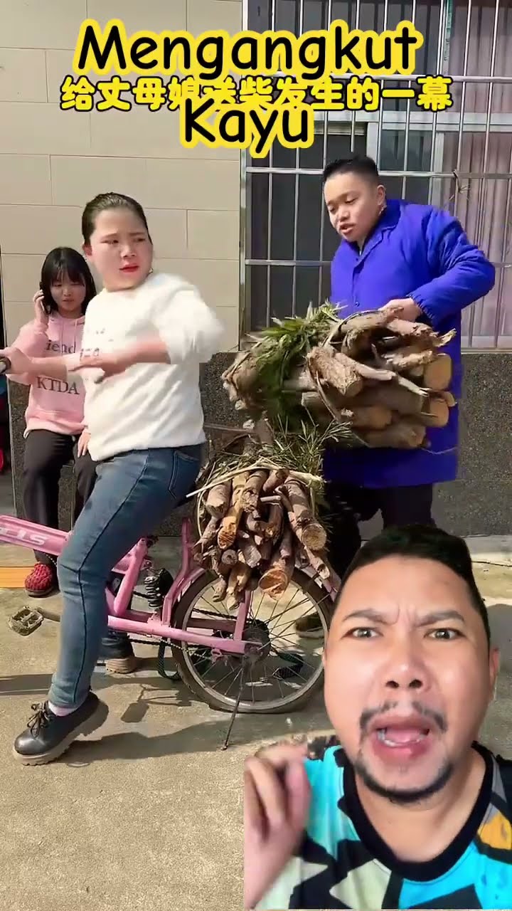 MENGANGKUT KAYU DENGAN SEPEDA!!!!? #funny #comedy #prank #satisfying #shorts