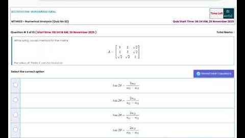 MTH603 - Numerical Analysis (Quiz No 02) 💯 Percent Correct Paid Whatsapp 03426692724