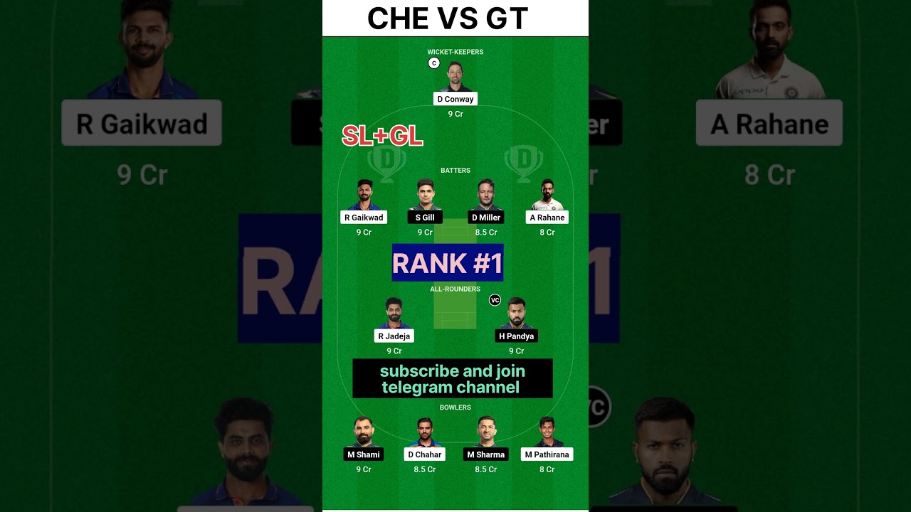 che vs gt dream11 prediction |che vs gt final match | che vs gt dream11 prediction 2023 |che vs gt