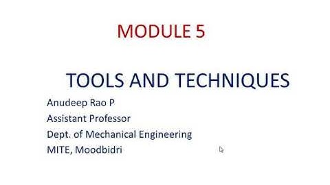 Total Quality management | Module 5 | Part 1