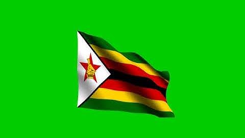 Flag of Zimbabwe 3D Flag Animation Green Screen