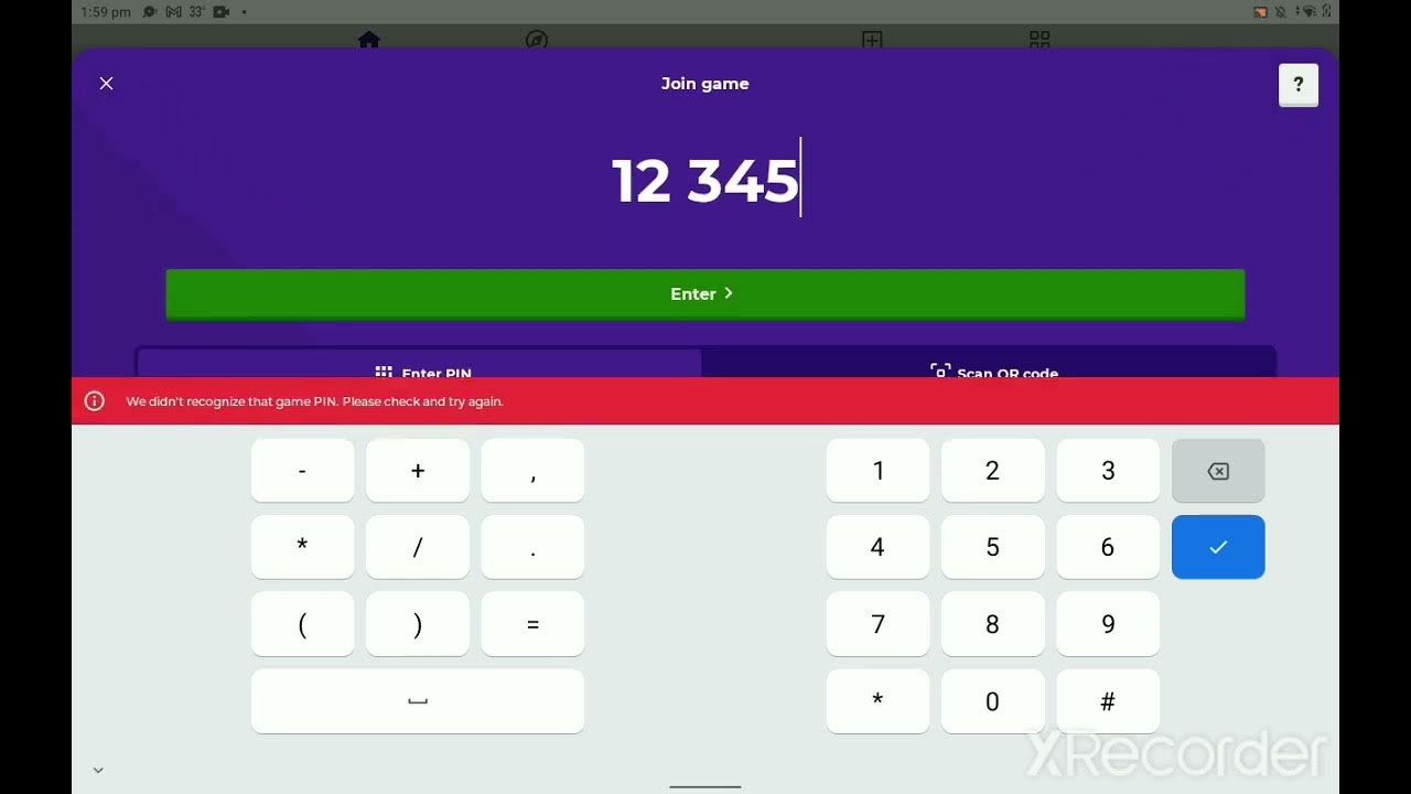 Putting random codes in to join a kahoot game - YouTube