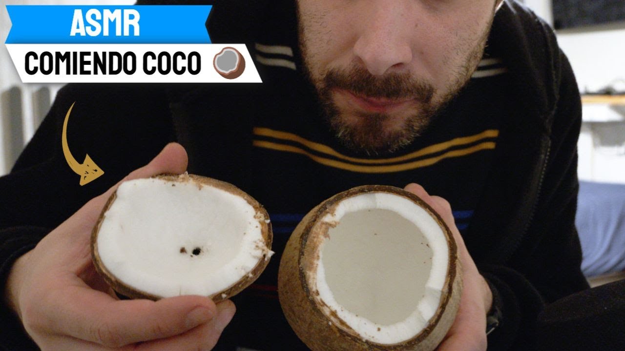 ASMR Coco Crujiente | Abriendo & Comiendo Delicioso 🥥