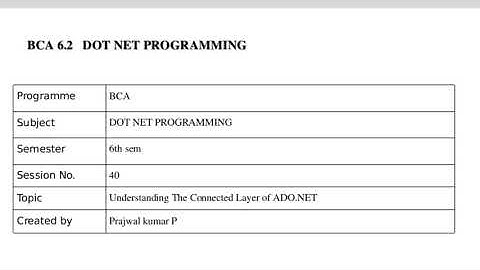 S40|C# | Connection Layer| ADO.NET