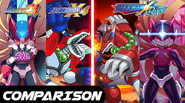 ROCKMAN X DiVE - Boss Battle Comparison (Magma Dragoon And Omega Zero) [4k]