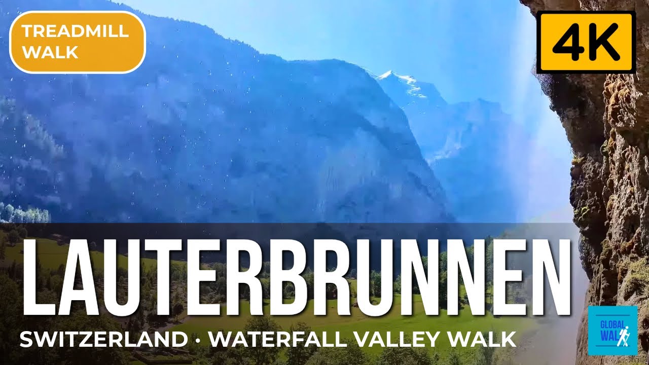 Lauterbrunnen 4K — Staubbach Waterfall & Valley, Jungfrau Region