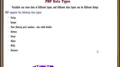 Php data types| string | integer | float | boolean | array