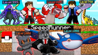 MINECRAFT PIXELMON MANHUNT até LEVEL 1000 com POKEMON INICIAL (1 SPEEDRUNNER vs 2 CAÇADORES)