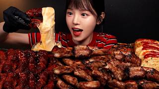 Spicy Cheesy Pork Ribs Homemade Meal Mukbang ASMR