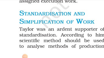 Standardisation and Simplification of work