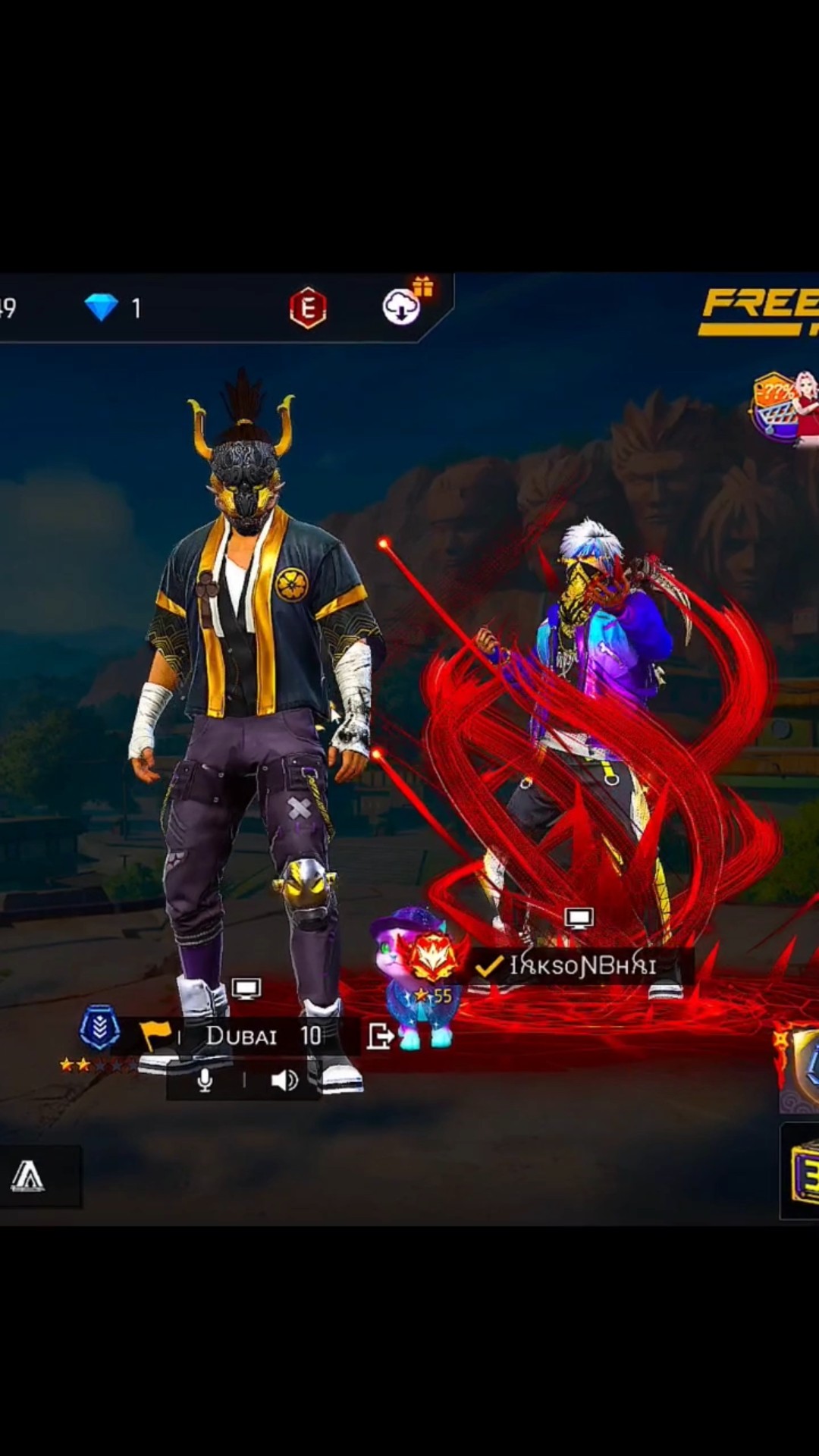 Hakson bhai Or Dubai bhai collection versus Biggest collection ? -Garena free fire max #shorts