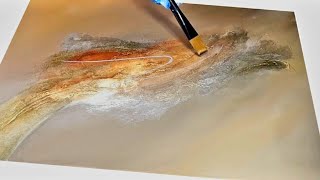 How to BLEND Acrylic Paint with METALLICS \& Texture \/ Diy Textured Wall Art \/ Abstract Art (381)
