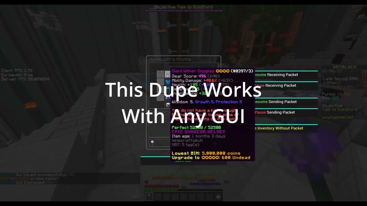 Minecraft Hypixel Skyblock **NEW** DUPE Method! (not patched) as of 04/11/23