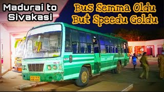 🚌TNSTC OLD GREEN BUS TRAVEL VLOG!!! Madurai to Sivakasi | 80km/hr speed | Naveen Kumar screenshot 4