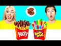 チョコレートの食べ物 vs 本物の食べ物のチャレンジ | 食べ物とのキッチンバトル Choco DO