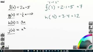 Algebra II Unit 2 Lesson 4 Topic 1 [Function Notation] 14 min