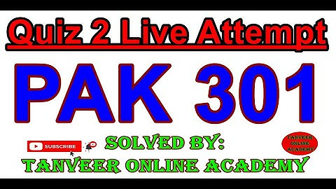 PAK301 Quiz 2 Live Attempt Spring 2020 ( 04 09 2020)