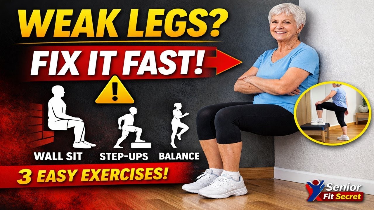Over 60 Stop Weak Legs Fast with 3 Simple Exercises – Senior Fitness Tips